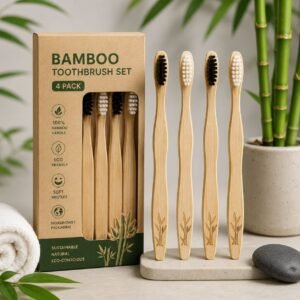 Bamboo Toothbrush Set (4 Pack)