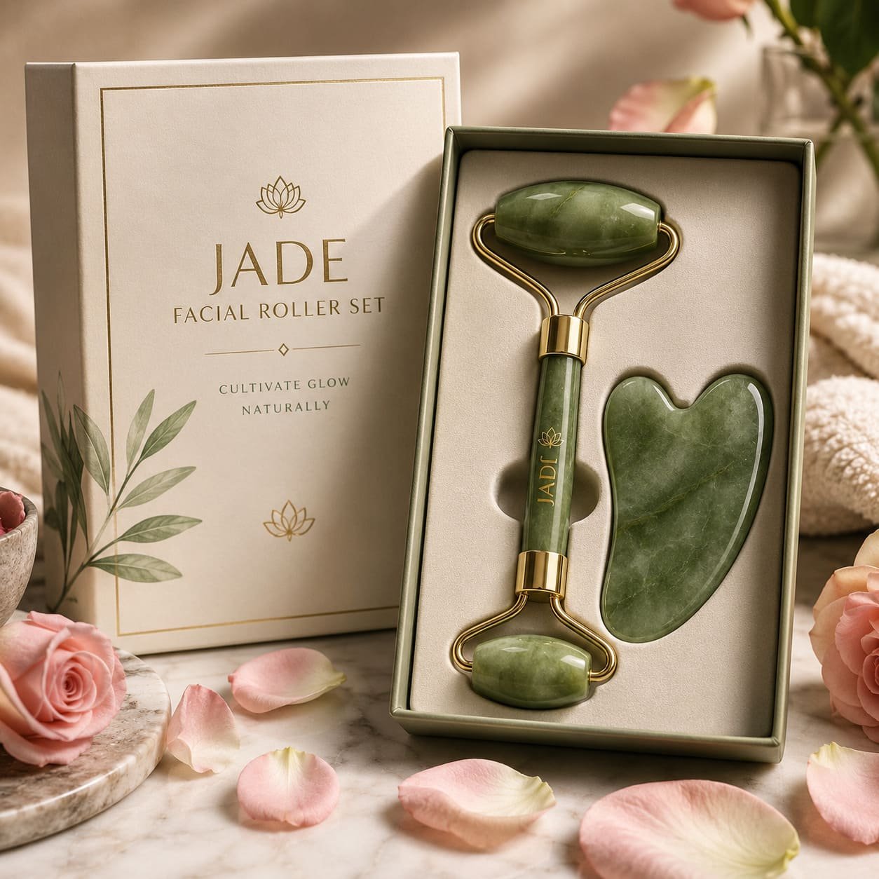 Jade Facial Roller Set